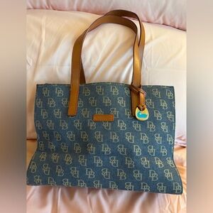 Dooney & Bourke Blue and Tan Tote Bag